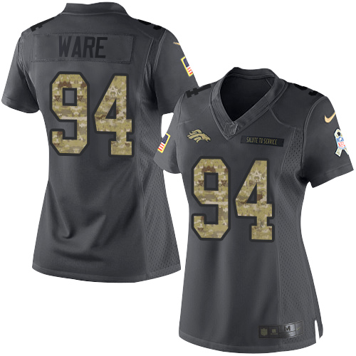 Women's Limited DeMarcus Ware Nike Jersey Black - #94 2016 Salute to Service NFL Denver Broncos